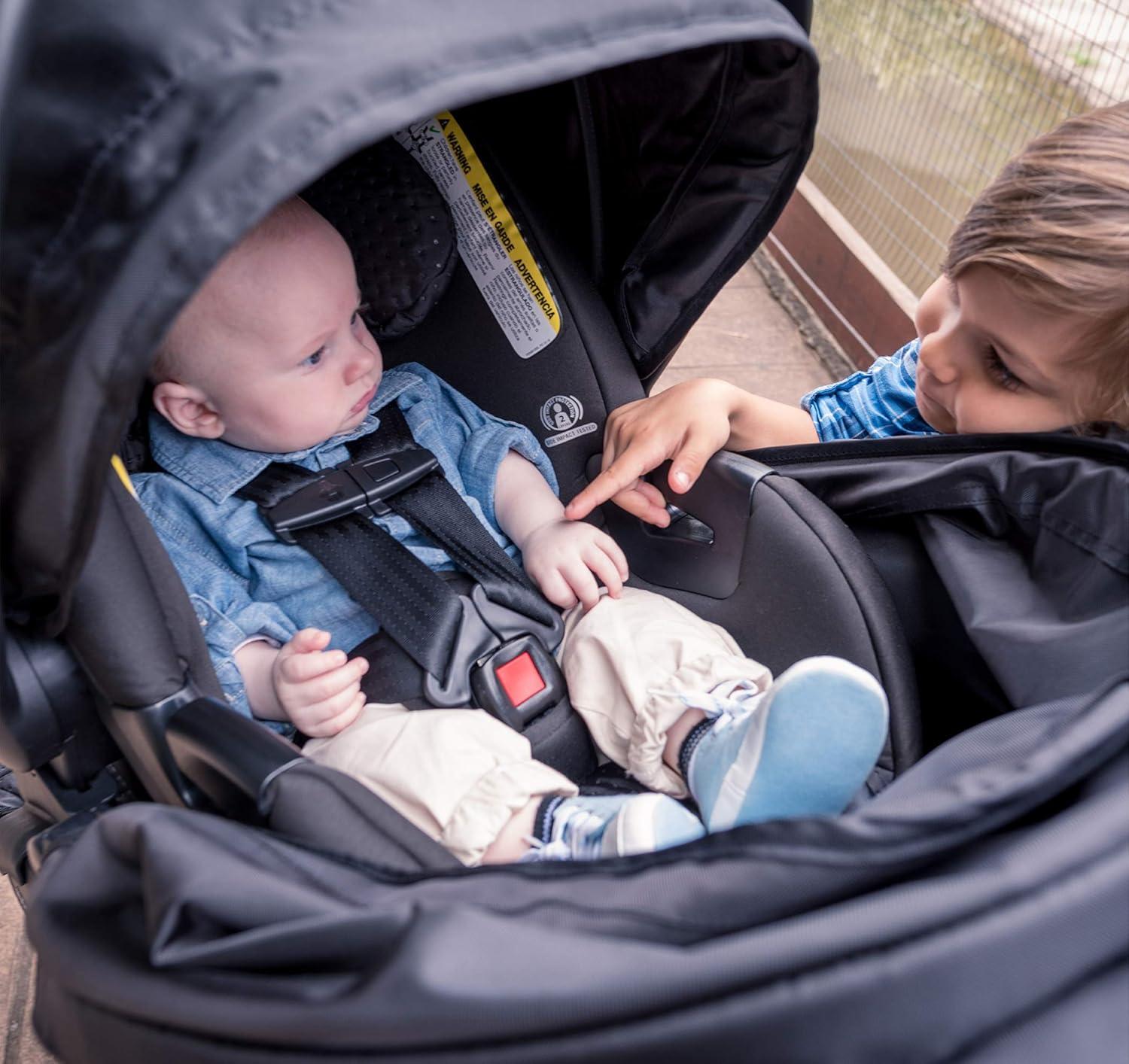 imageBritax BFree Travel System with BSafe Ultra Infant Car Seat Birth to 65 Pounds All Terrain Tires Adjustable Handlebar Extra Storage with Front Access One Hand Easy Fold Vibe