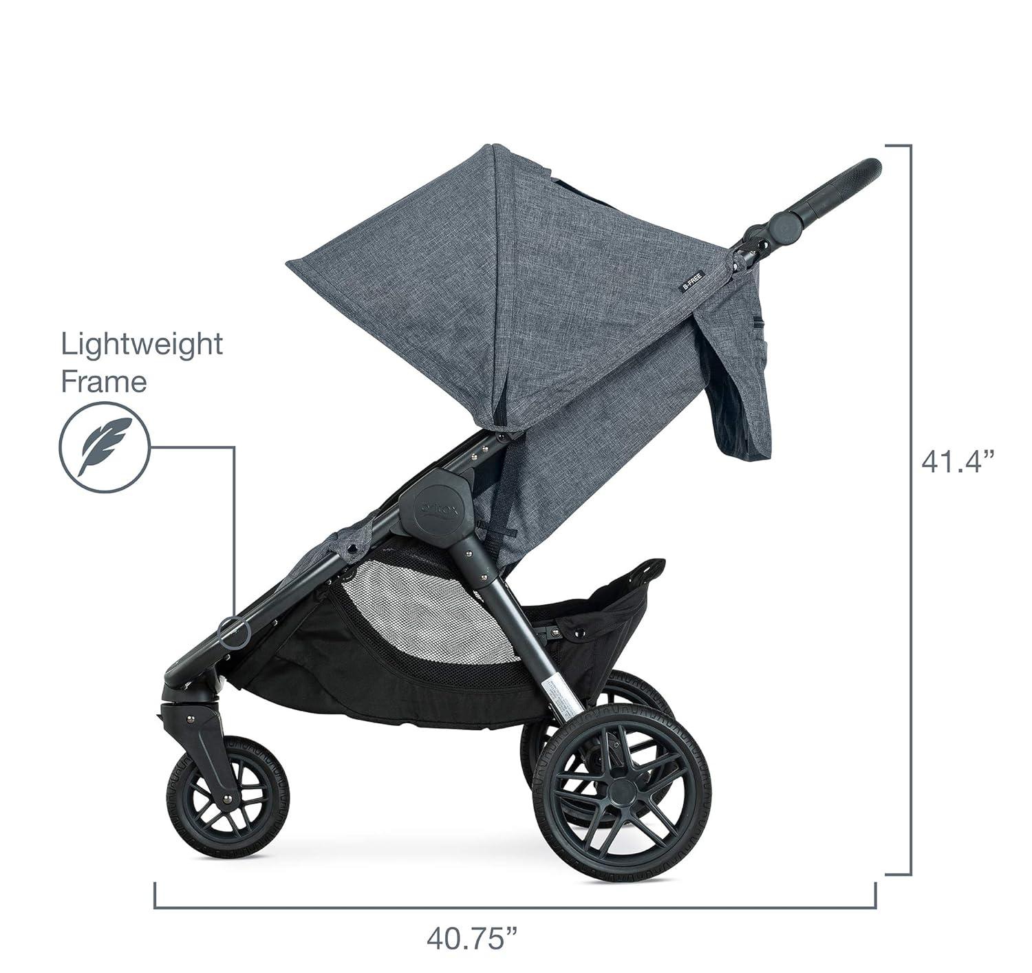 imageBritax BFree Travel System with BSafe Ultra Infant Car Seat Birth to 65 Pounds All Terrain Tires Adjustable Handlebar Extra Storage with Front Access One Hand Easy Fold Vibe