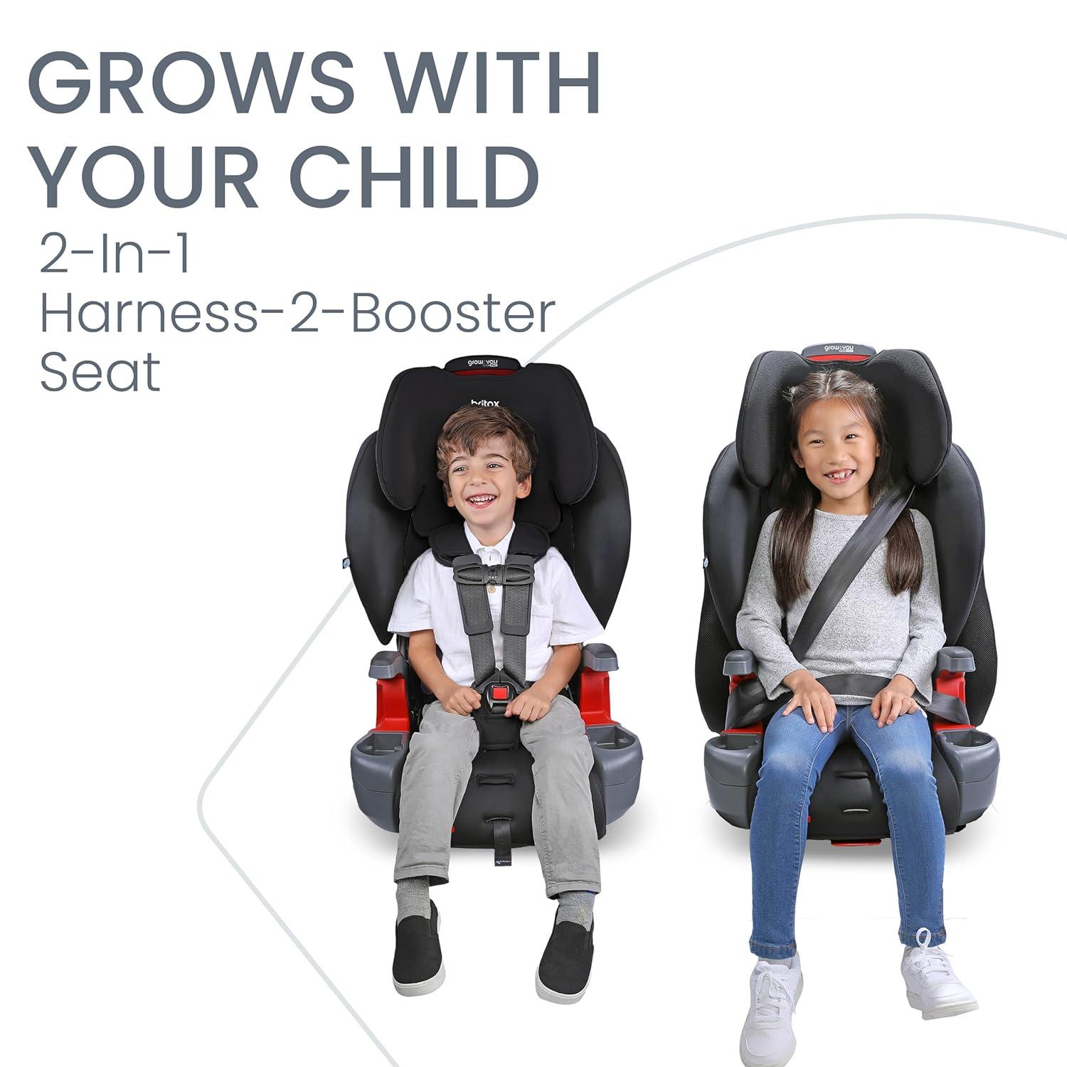 imageBritax Grow with You ClickTight Harness2Booster Car Seat 2in1 High Back Booster Black ContourBlack Contour