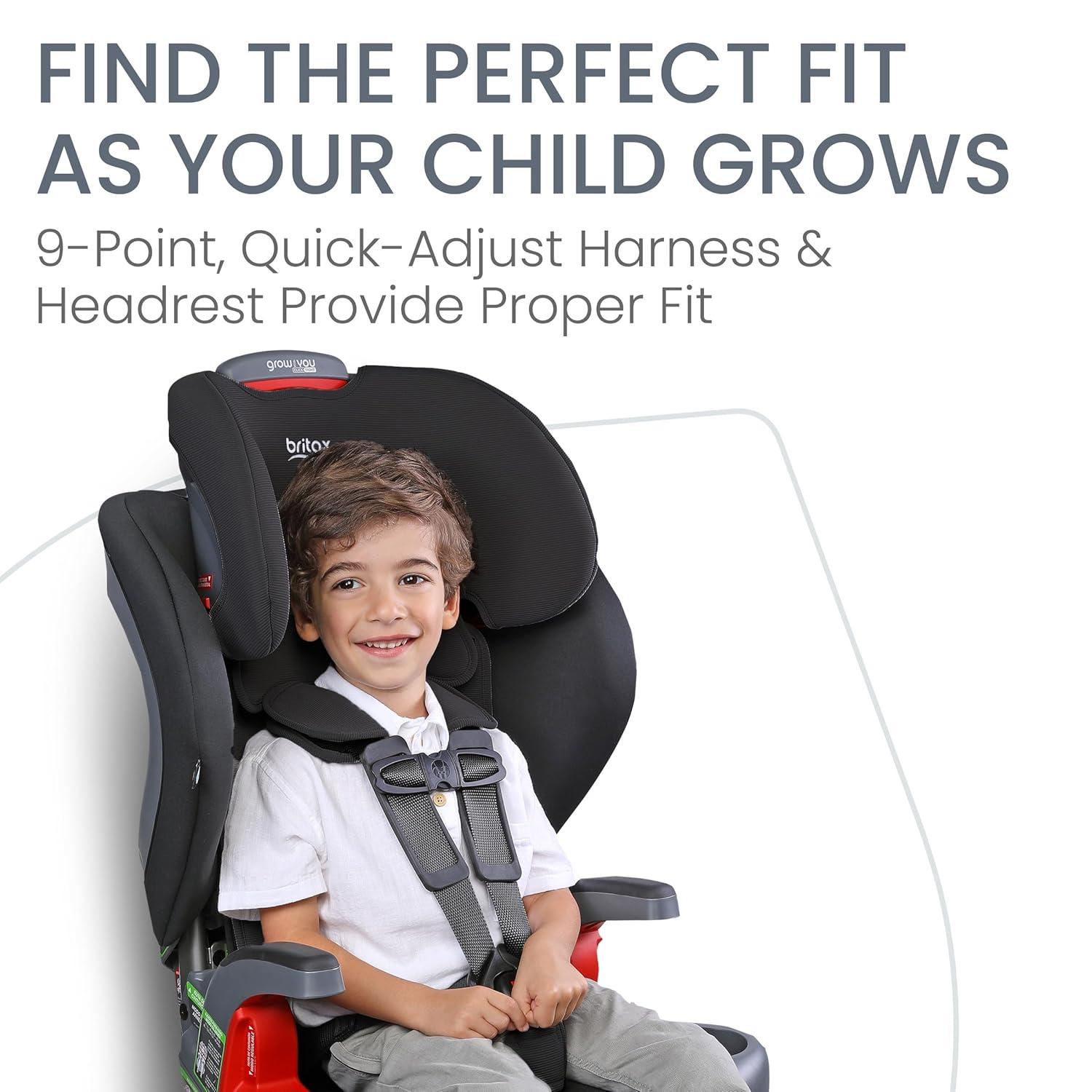 imageBritax Grow with You ClickTight Harness2Booster Car Seat 2in1 High Back Booster Black ContourBlack Contour