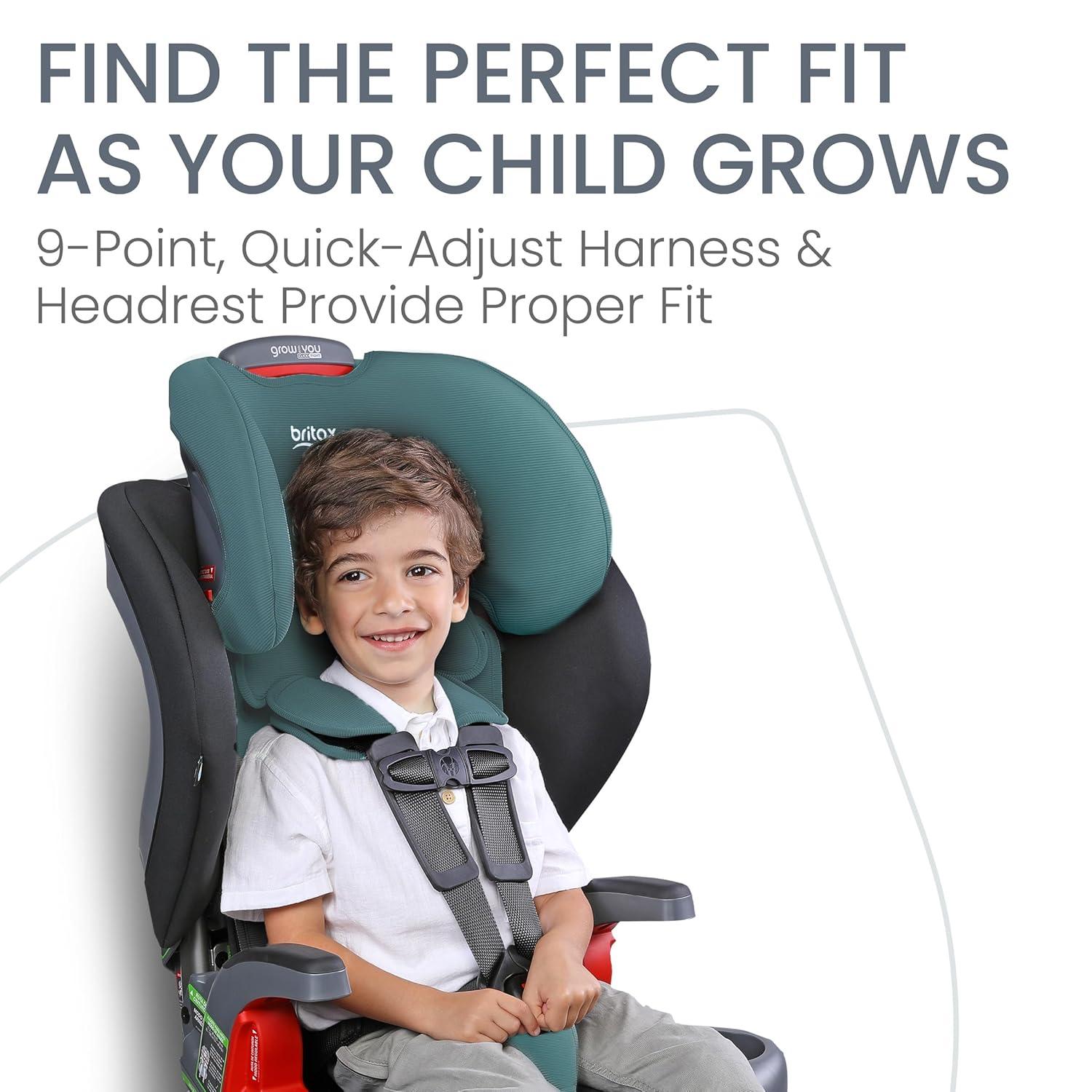 imageBritax Grow with You ClickTight Harness2Booster Car Seat 2in1 High Back Booster Black ContourGreen Contour