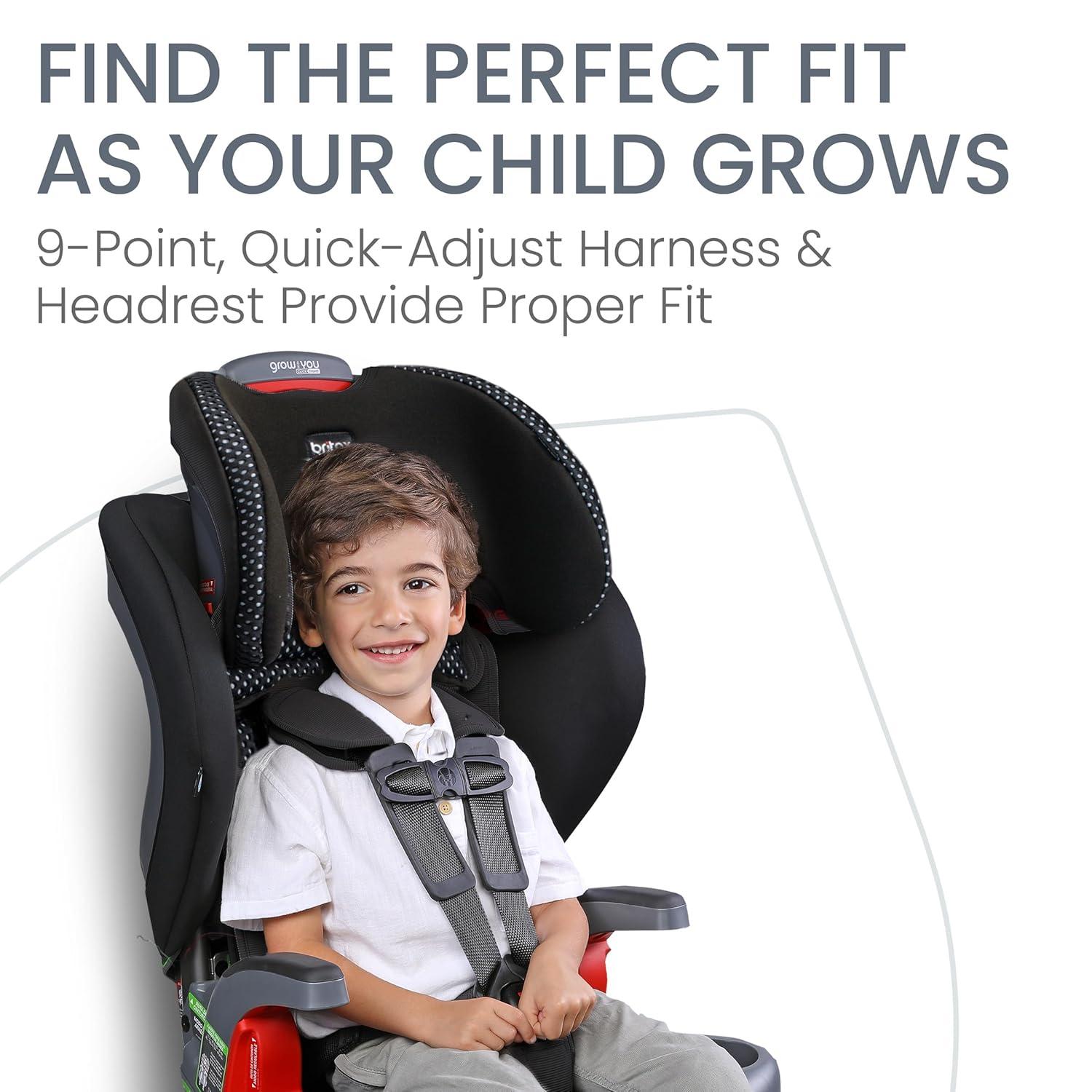 imageBritax Grow with You Harness2Booster Car Seat 2in1 High Back Booster QuickAdjust 5Point Harness Mod BlackCool Flow Gray