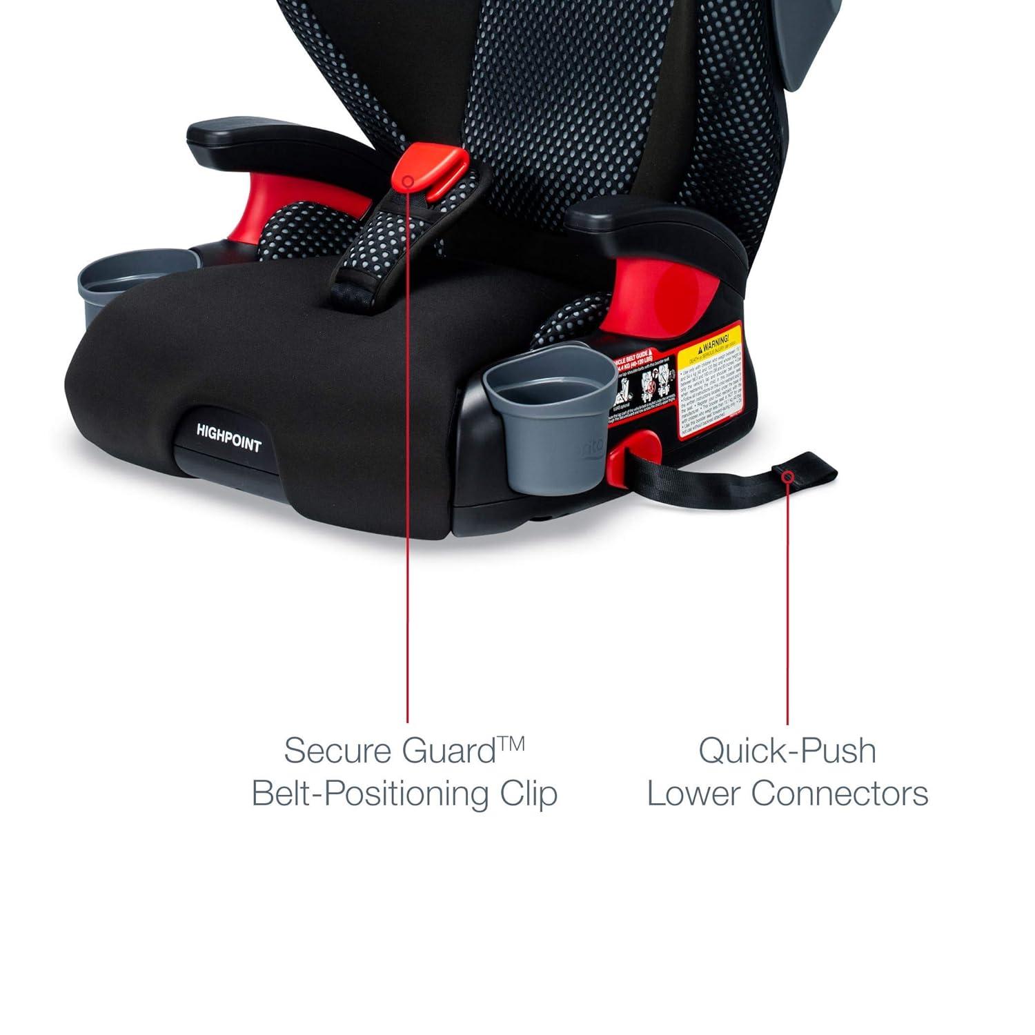 imageBritax Highpoint 2Stage BeltPositioning Booster Car Seat Cool Flow Gray Highback and Backless Seat