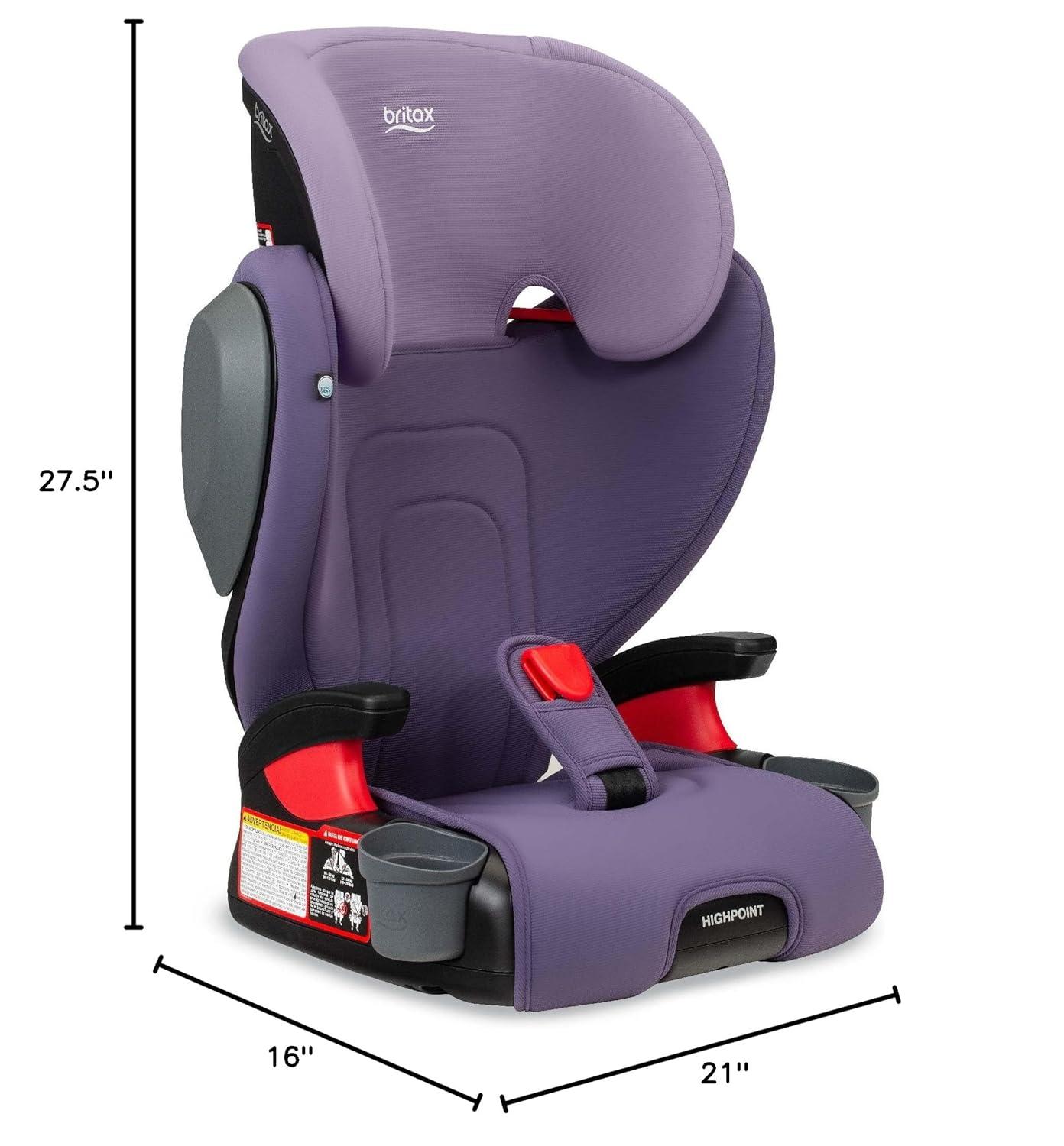 imageBritax Highpoint Backless BeltPositioning Booster Seat SafeWash Black OmbrePurple Ombre