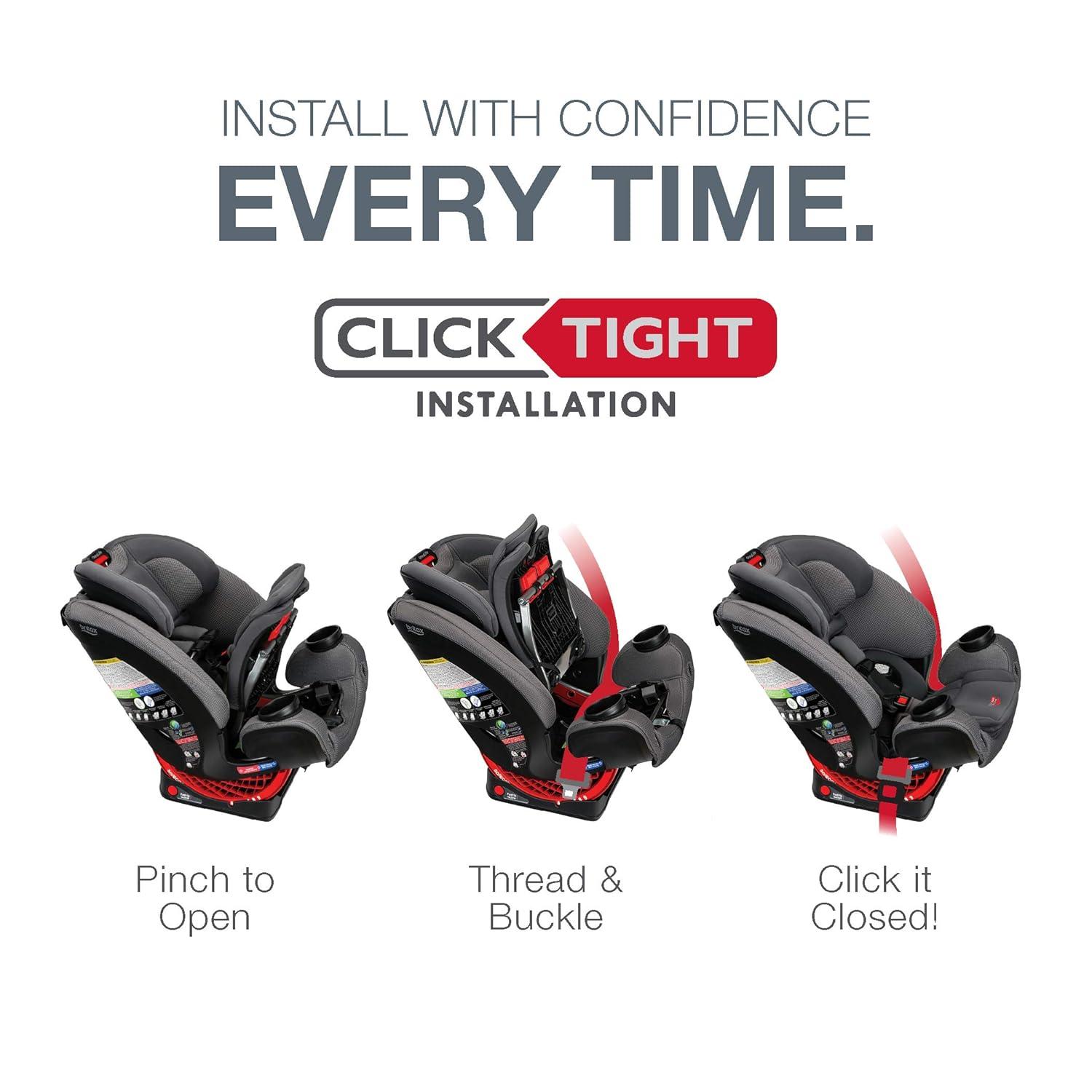 imageBritax One4Life ClickTight AllInOne Car Seat 10 Years of Use Infant Convertible Booster 5 to 120 Pounds SafeWash Fabric Eclipse Black 205 x 195 x 25 Inch Pack of 1