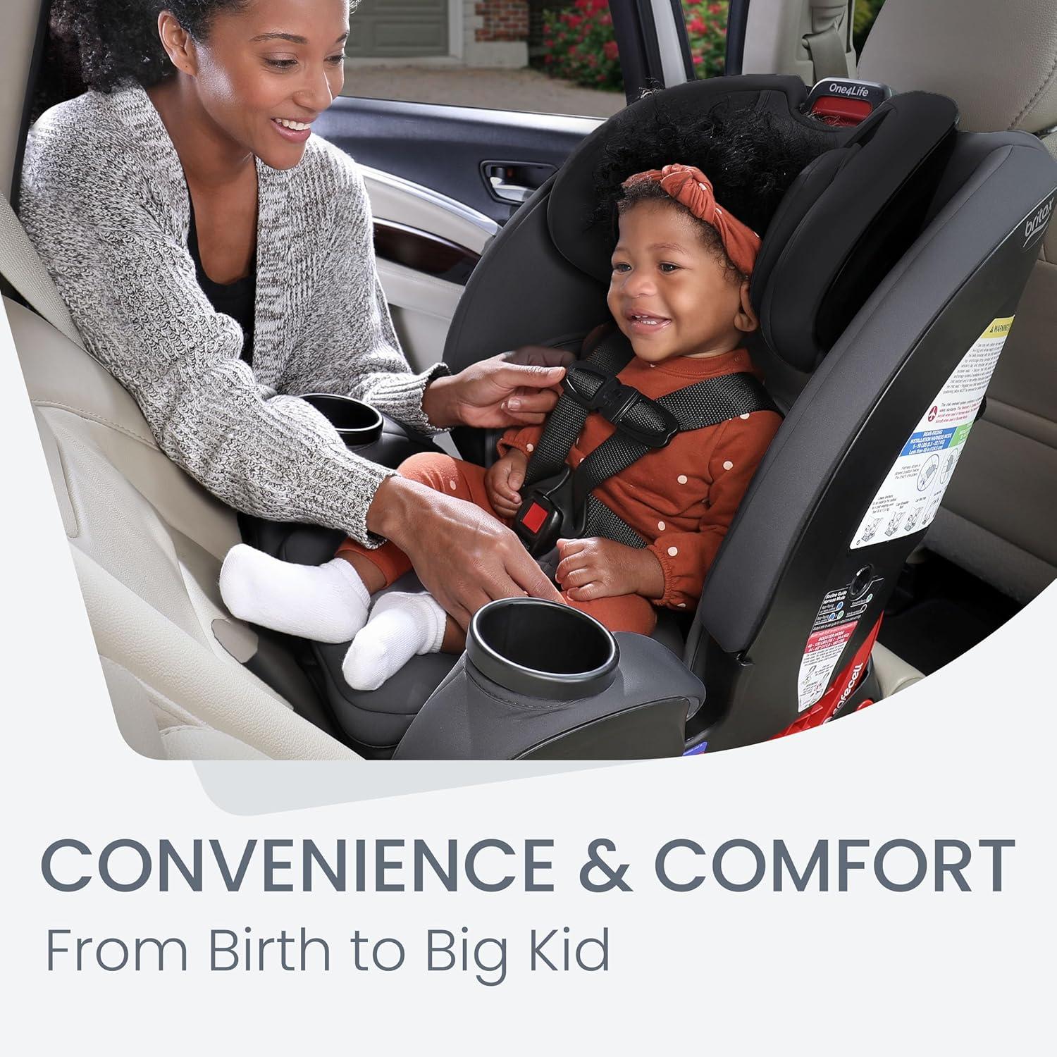 imageBritax One4Life Convertible Car Seat 10 Years of Use from 5 to 120 Pounds Converts from RearFacing Infant Car Seat to ForwardFacing Booster Seat MachineWashable Fabric OnyxOnyx Stone