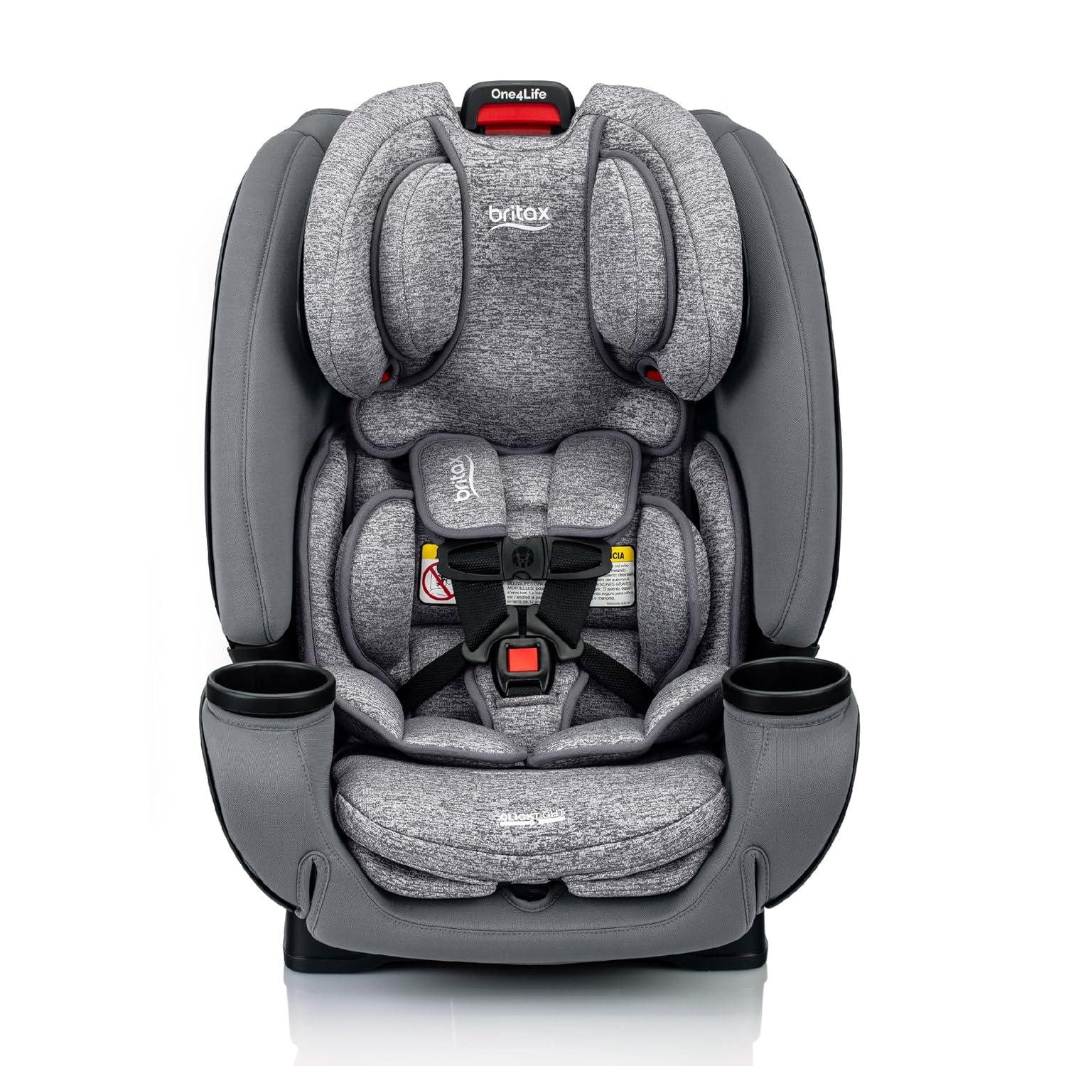 imageBritax One4Life Convertible Car Seat 10 Years of Use from 5 to 120 Pounds Converts from RearFacing Infant Car Seat to ForwardFacing Booster Seat MachineWashable Fabric OnyxCool N Dry Moonstone