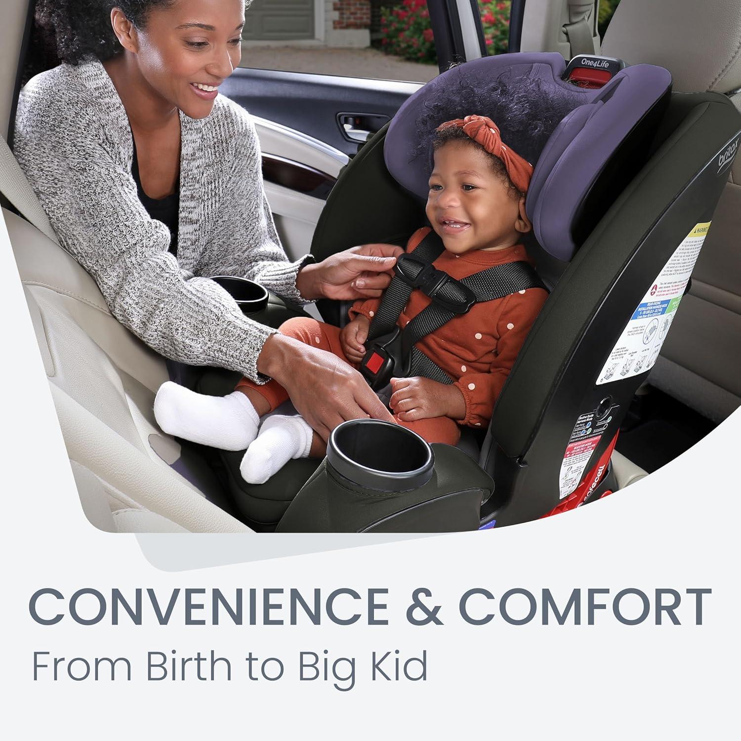 imageBritax One4Life Convertible Car Seat 10 Years of Use from 5 to 120 Pounds Converts from RearFacing Infant Car Seat to ForwardFacing Booster Seat MachineWashable Fabric Iris OnyxIris Onyx