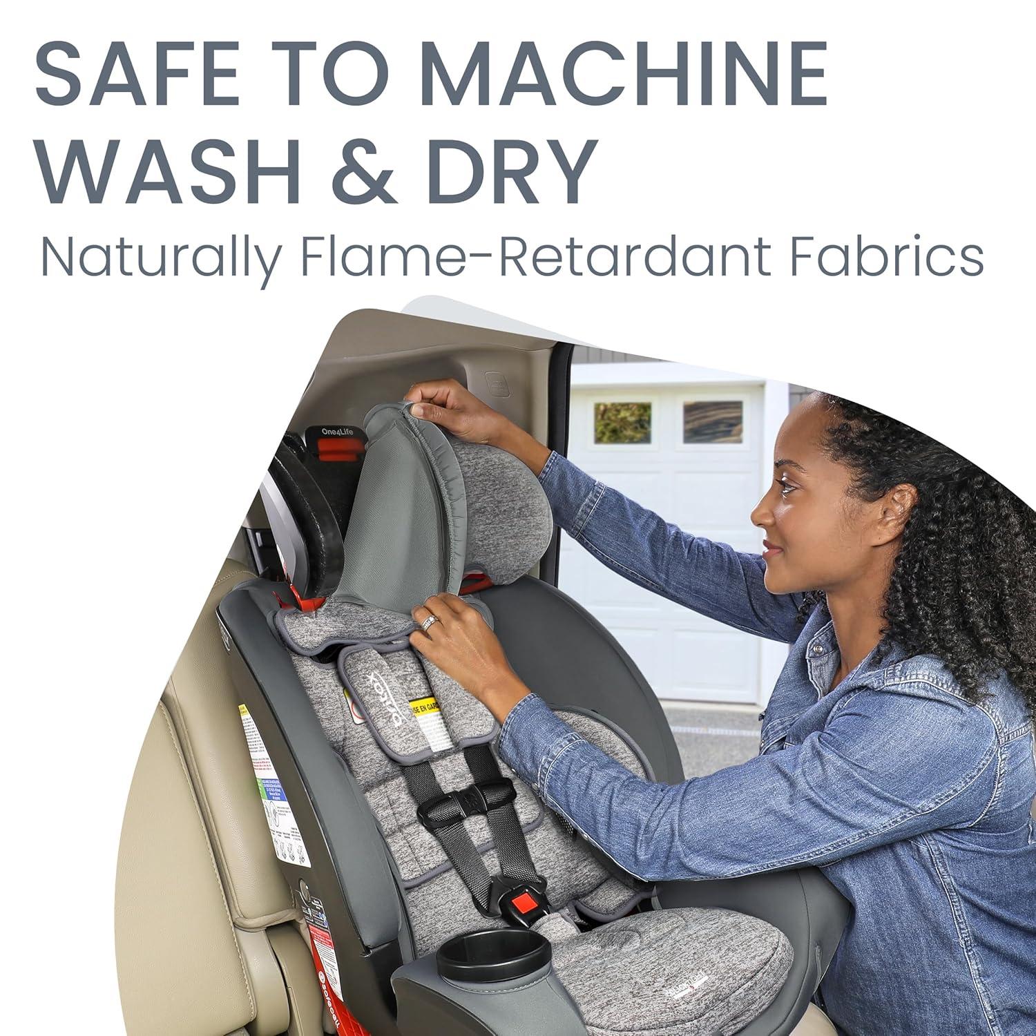 imageBritax One4Life Convertible Car Seat 10 Years of Use from 5 to 120 Pounds Converts from RearFacing Infant Car Seat to ForwardFacing Booster Seat MachineWashable Fabric OnyxCool N Dry Moonstone