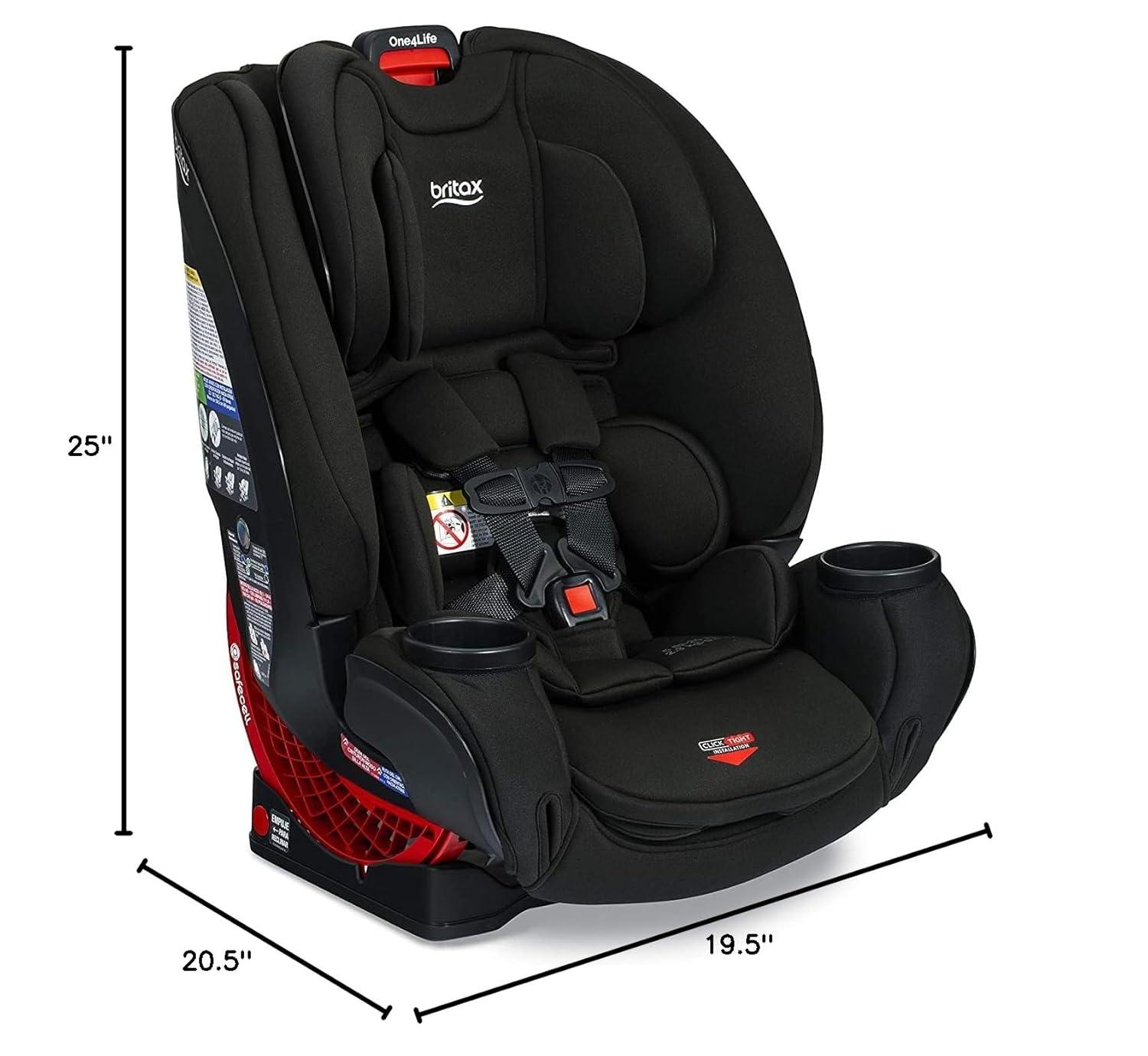 imageBritax One4Life Convertible Car Seat 10 Years of Use from 5 to 120 Pounds Converts from RearFacing Infant Car Seat to ForwardFacing Booster Seat MachineWashable Fabric OnyxEclipse Black