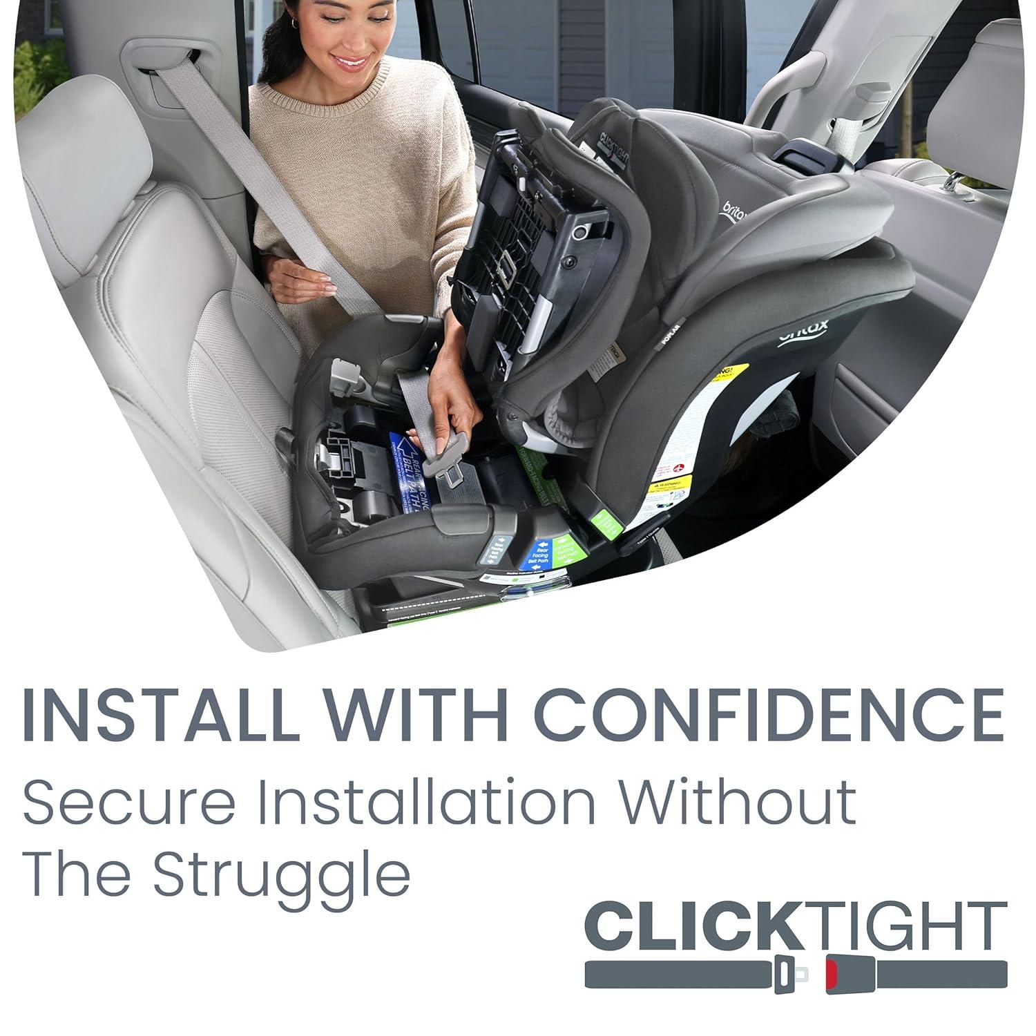 imageBritax Poplar S Convertible Car Seat 2in1 Car Seat with Slim 17Inch Design ClickTight Technology Arctic OnyxGlacier Graphite