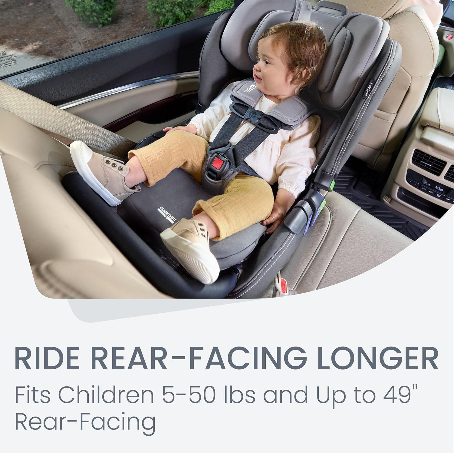 imageBritax Poplar S Convertible Car Seat 2in1 Car Seat with Slim 17Inch Design ClickTight Technology Arctic OnyxGlacier Graphite