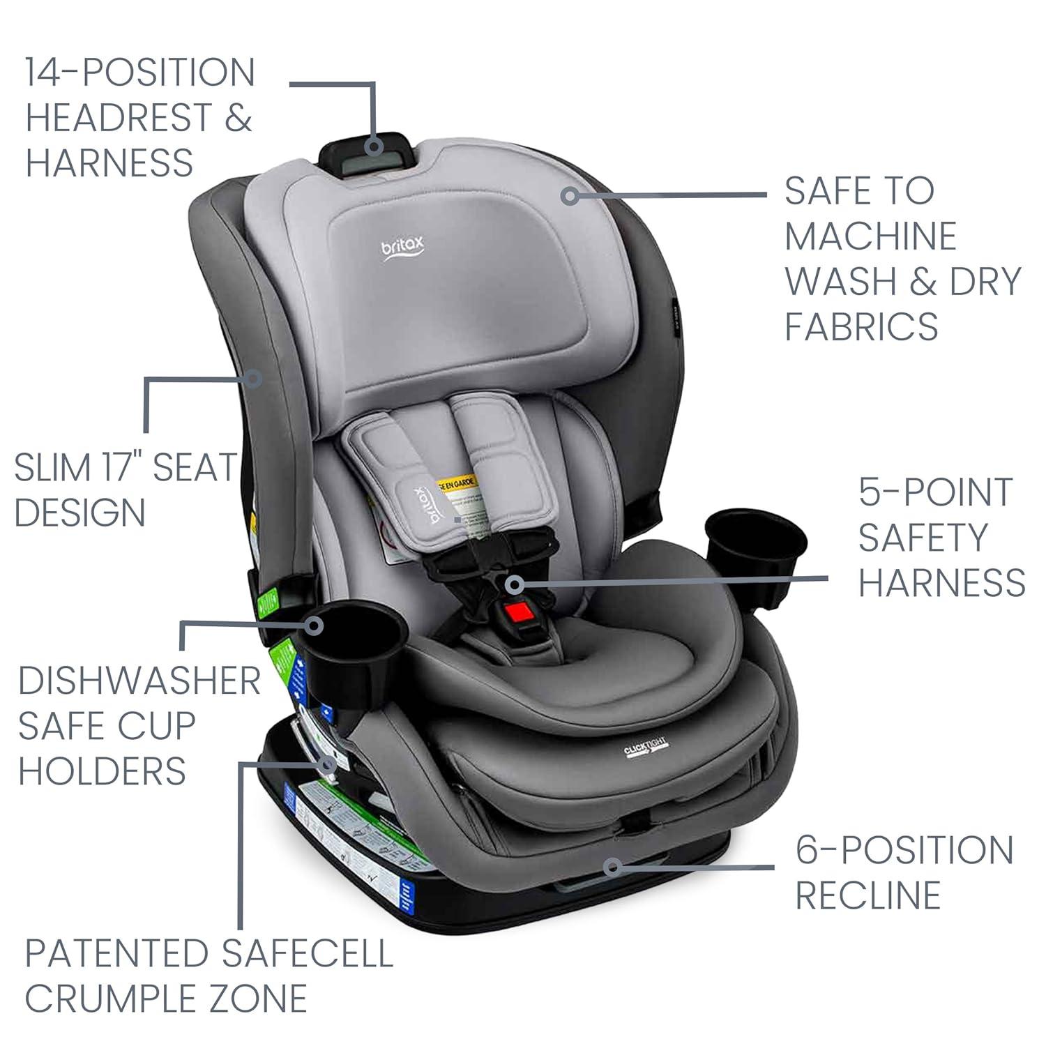 imageBritax Poplar S Convertible Car Seat 2in1 Car Seat with Slim 17Inch Design ClickTight Technology Arctic OnyxGlacier Graphite