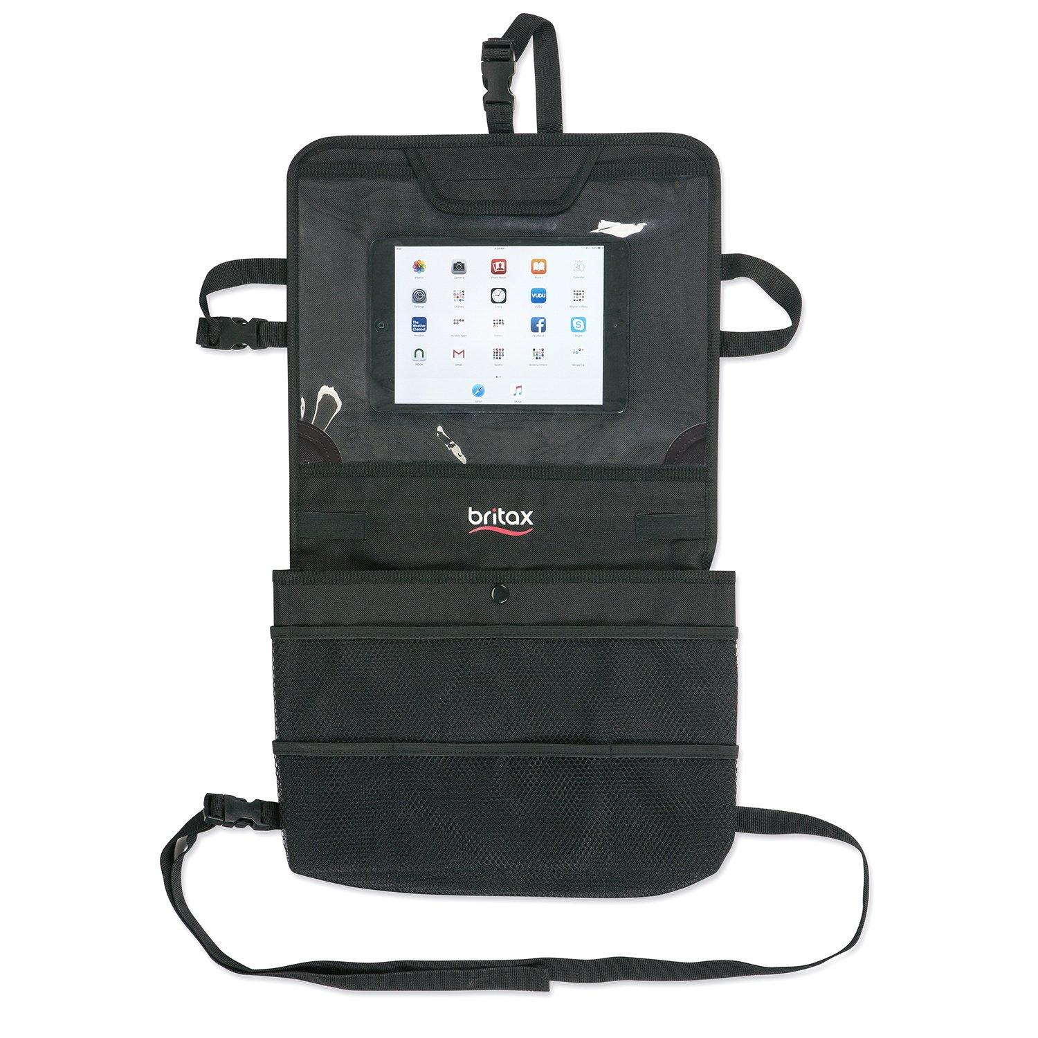 imageBritax ViewNGo Backseat Car Organizer with Tablet Holder Crash Tested Waterproof Backing Extra Storage Pockets