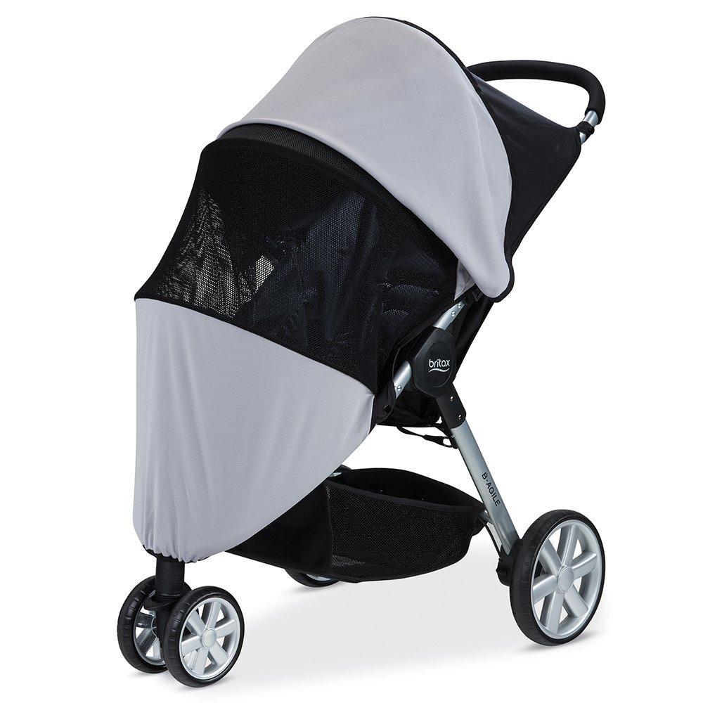imageBritax BAgile BFree Pathway Single Stroller UPF 50 Sun and Bug Cover  Full Ventilation Netting  Encloses Front and Sides of Stroller