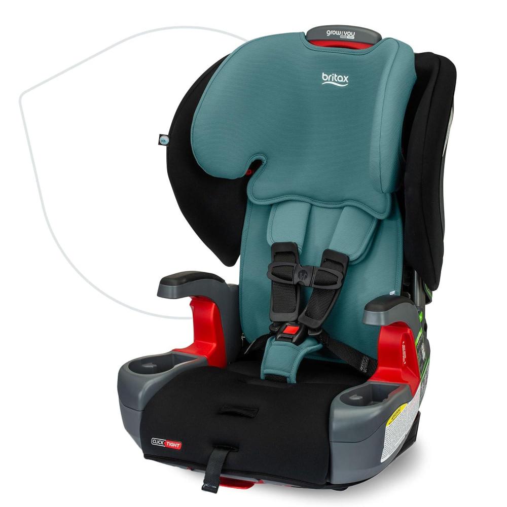 imageBritax Grow with You ClickTight Harness2Booster Car Seat 2in1 High Back Booster Black ContourGreen Contour