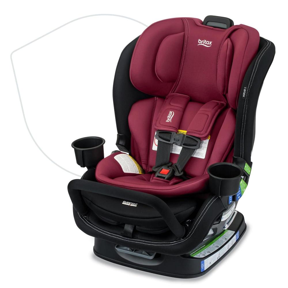 imageBritax Poplar S Convertible Car Seat 2in1 Car Seat with Slim 17Inch Design ClickTight Technology Arctic OnyxRuby Onyx 20