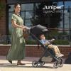 Britax Juniper Compact On-The-Go Stroller, Effortless Fastpack System with One-Hand RapidFold, Portable & Lightweight for Travel, Built-in Carry Handle, Ventilating Fabrics, Raven Black