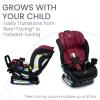 Britax Poplar S Convertible Car Seat, 2-in-1 Car Seat with Slim 17-Inch Design, ClickTight Technology, Arctic Onyx(Ruby Onyx 2.0)