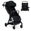 Britax Juniper Compact On-The-Go Stroller, Effortless Fastpack System with One-Hand RapidFold, Portable & Lightweight for Travel, Built-in Carry Handle, Ventilating Fabrics, Raven Black