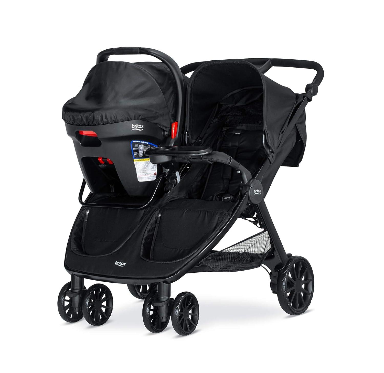 imageBritax BLively Double Stroller Infant Car Seat Adapter ampamp Child Tray Kit