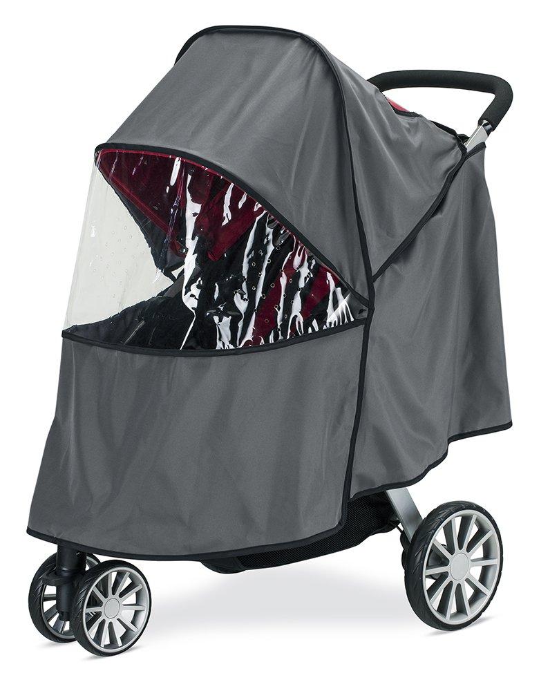 imageBritax BLively Stroller Wind and Rain Cover Easy Install Air Ventilation Storage Pouch Included Grey 30x19x34 Inch Pack of 1