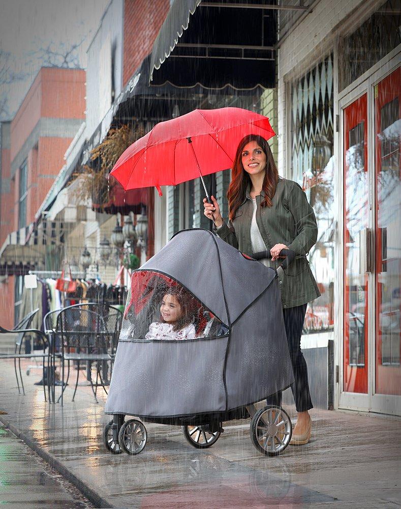 imageBritax BLively Stroller Wind and Rain Cover Easy Install Air Ventilation Storage Pouch Included Grey 30x19x34 Inch Pack of 1
