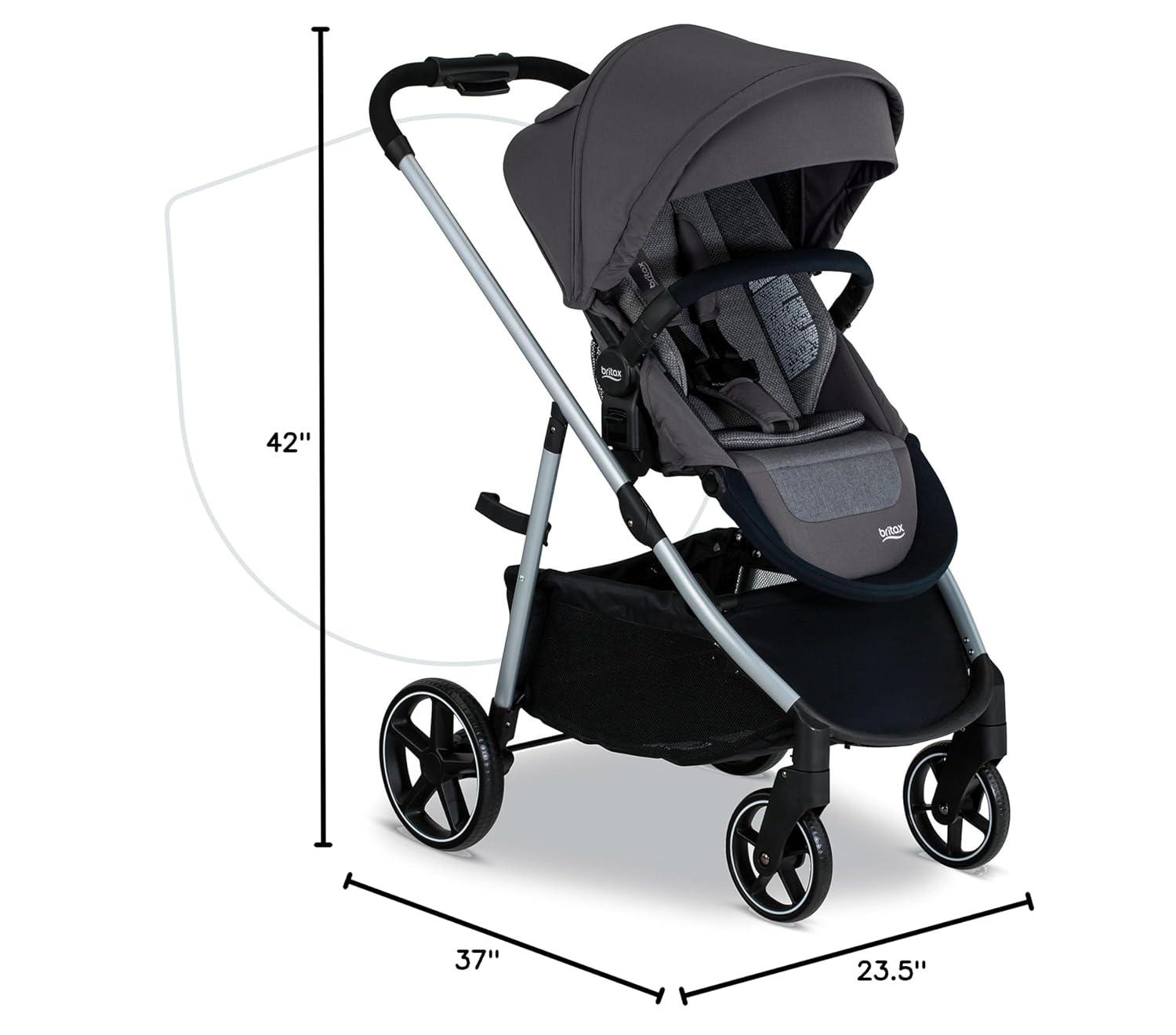 imageBritax Willow Grove SC Baby Travel System Infant Car Seat and Stroller Combo with Alpine Base ClickTight Technology SafeWash Pindot IrisPindot Stone