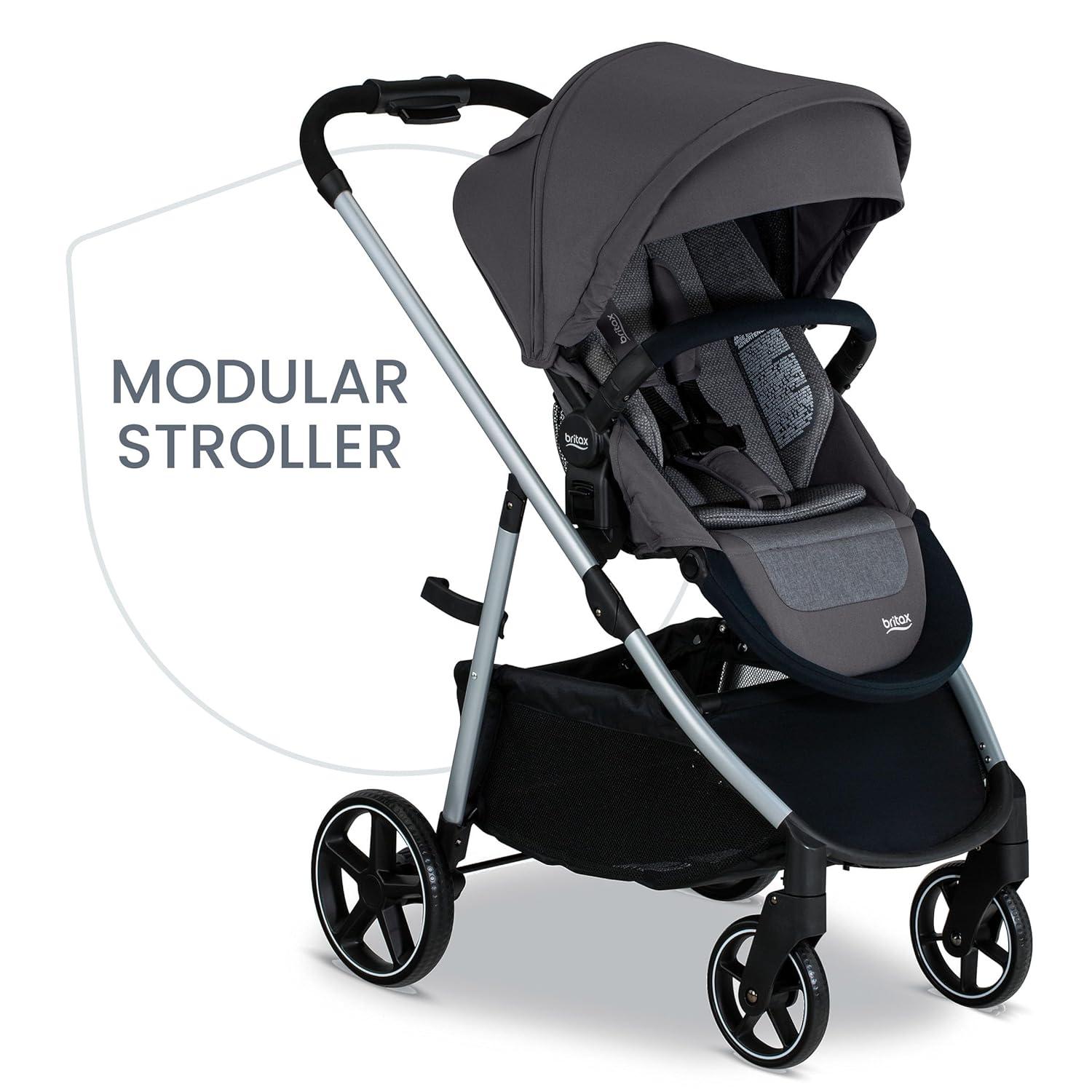 imageBritax Willow Grove SC Baby Travel System Infant Car Seat and Stroller Combo with Alpine Base ClickTight Technology SafeWash Pindot IrisPindot Stone